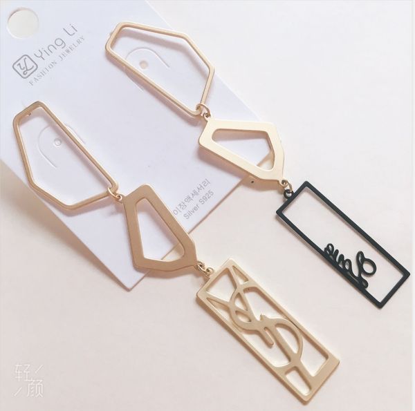 

asymmetrical vintage gold luxury designer jewelry orecchini dangle fashion party bling earring for women and girls, Golden