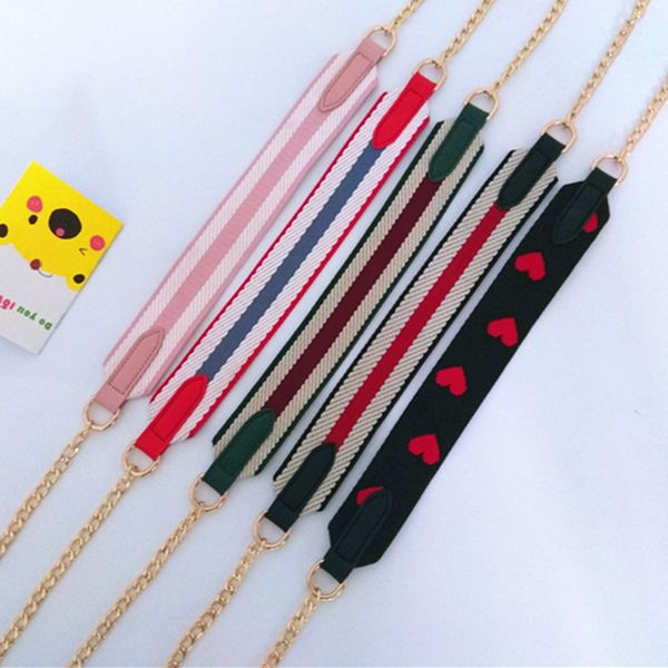 

hjkl bag and bag accessories part belt chain straps with single shoulder chain worn little belt color metal, Black