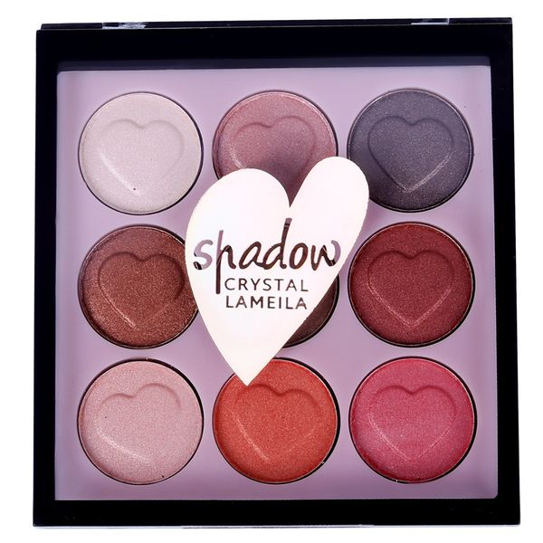 

9 color intense crystal diamond powder eyeshadow palette shimmer heart shaped eye shadow makeup smooth eye makeup