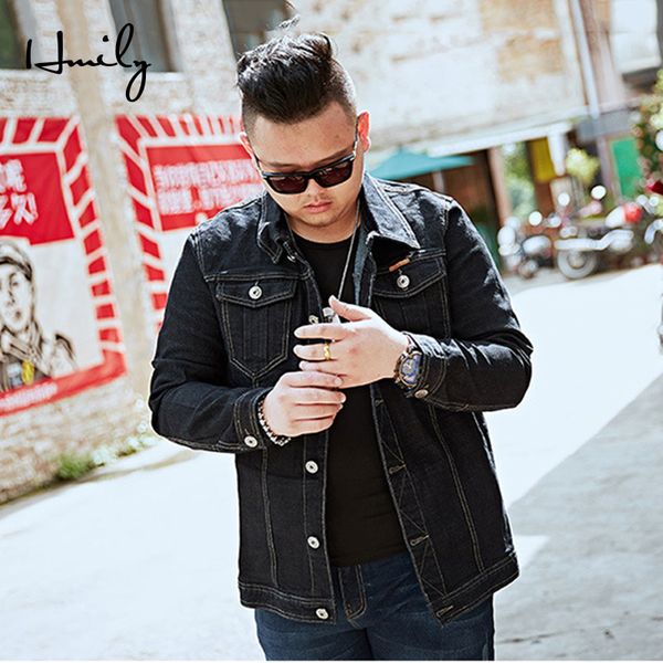 

hmily men jean jackets clothing denim jacket fashion man jeans jacket autumn spring outwear male cowboy plus size m-8xl, Black;brown