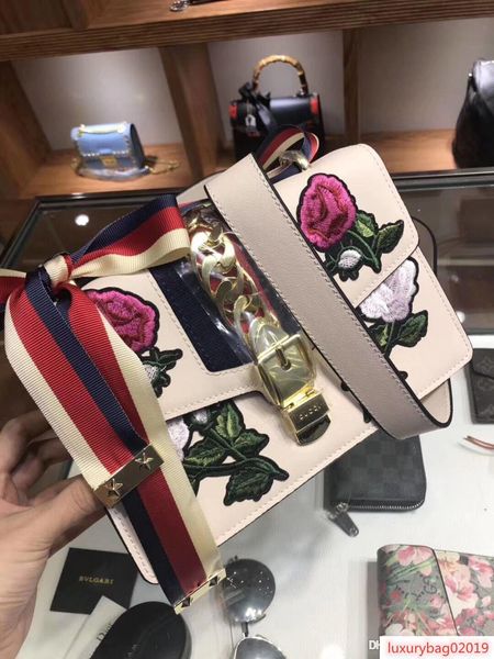 

женские кожаная сумка последней серий розы вышивки звезда любит первый слой натуральной кожи сверхизносостойкого reengraved металлка