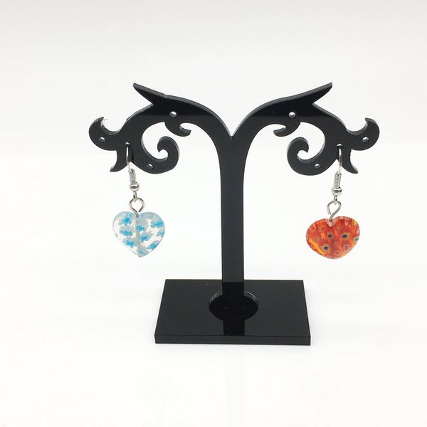 

20pcs/lot 80 * 80mm earrings acrylic display stand wheat-shaped jewelry display black, Pink;blue