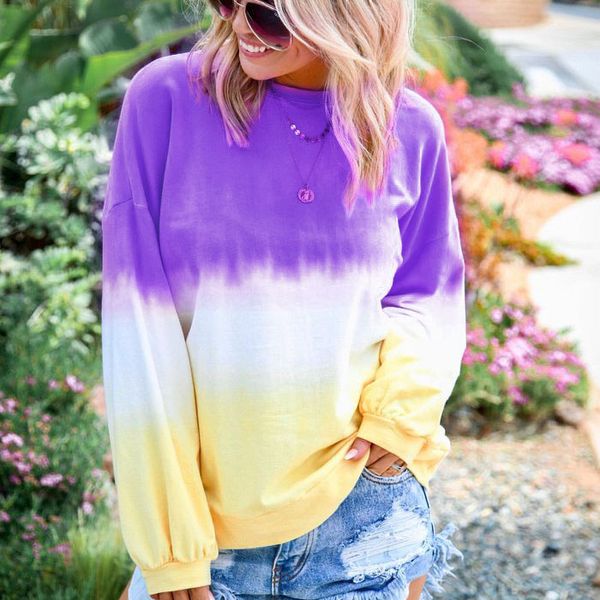 

women designer fashion sweatshirs women casual gradient loose rainbow print pullover hoodie tshirts women luxury sweatshirts high quality, Black