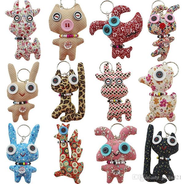 

korean fashion cotton doll cute stuffed animals pendant 10-14cm handmade cartoon plush keychains plush pendant kids toys