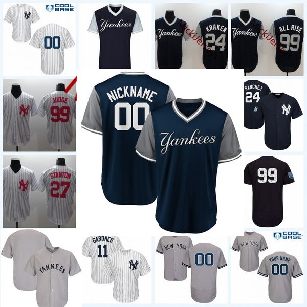 

Custom New York Jersey Ronald Torreyes Luke Voit Brett Gardner DJ LeMahieu Masahiro Tanaka James Paxton Domingo German Clint Frazier Jersey