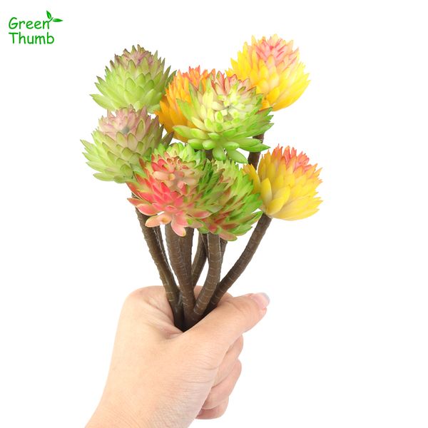 

1pc 19cm artificial three head echeveria chihuahuaensis for home garden decorations festival party diy simulated succulent plant