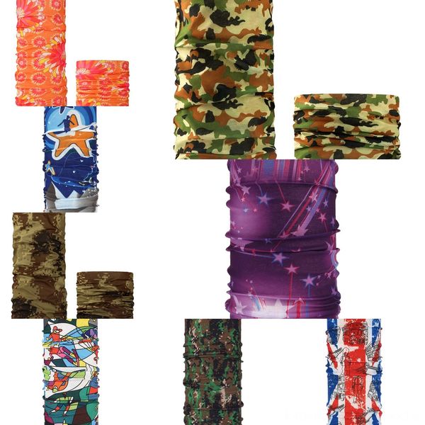 

szrti stock 3d sport neck skull bicycle fishing scarf bandanas headband face mask bandana shield headwear ring scarf bicycle balaclava, Black