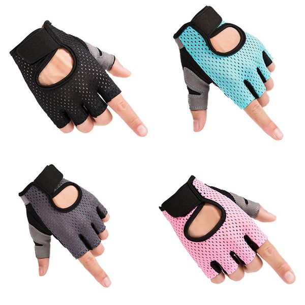 

body building fitness gloves half finger women men wearable weightlifting gloves gym training bike cycling pink