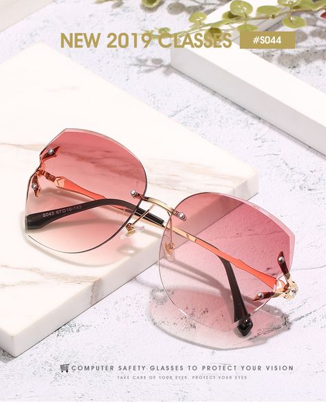 

frameless qpm56 brand luxury sunglasses vintage sun glass sunglasse designer square sunglasses women big sunglass mdkrv