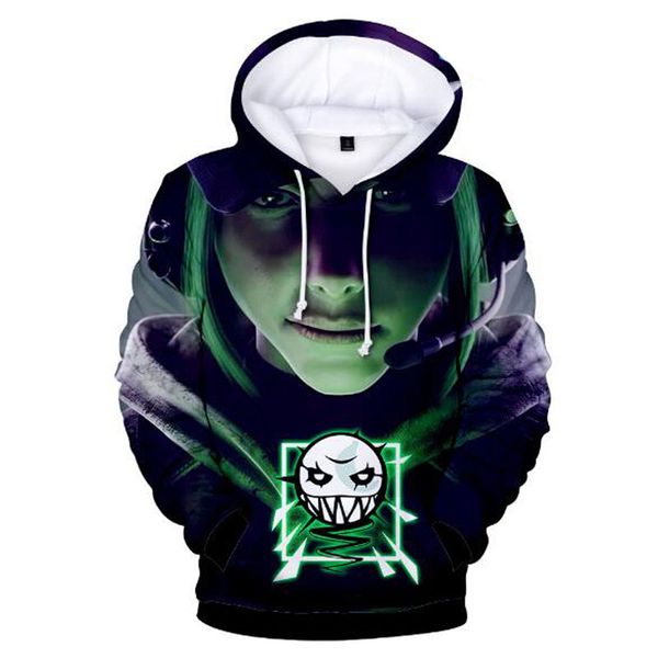 

wholesale rainbow six 3d harajuku designer pullover fashion hoodies sweatshirt size xxs-4xl sweatshirt long sleeve hip hop punk style, Black