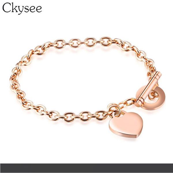 

ckysee 1шт / много сердце любовь браслет для женщин титана стали золотой цвет женщины браслет браслеты ювелирные изделия подарок любовника, Golden;silver