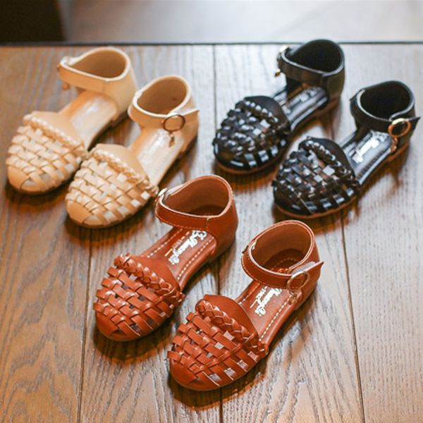 

fashion summer girls sandal children kids baby braid girl shoes antiskid infantil sneaker princess casual shoes sandals s8941, Black;red