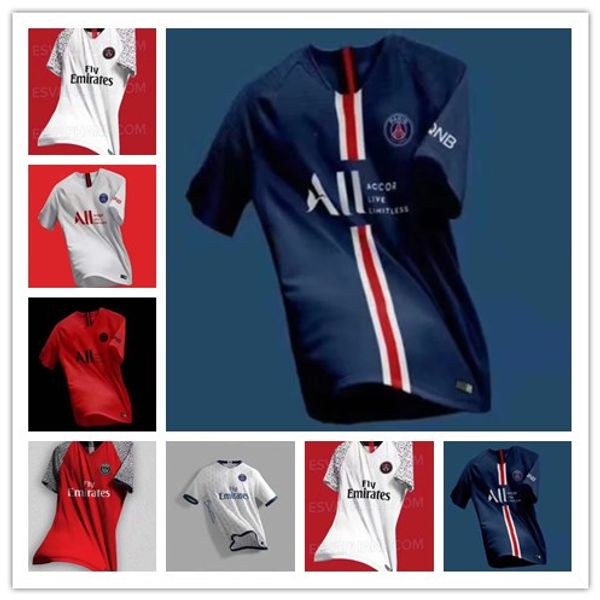 

New 19 20 pari occer jer ey with ligue 1 patch 2019 20 p g mbappe cavani p g football hirt urvetement maillot de foot cu tomiz