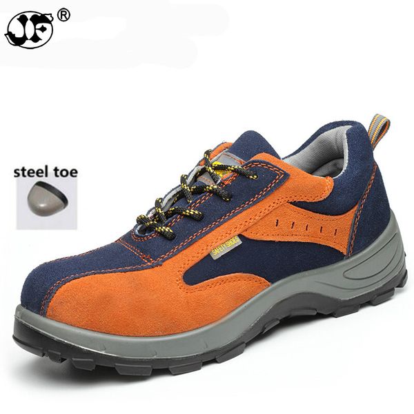 

men work safety shoes 2019 spring summer steel toe pu breathable rubber lace boots men's labor insurance casual shoes786, Black