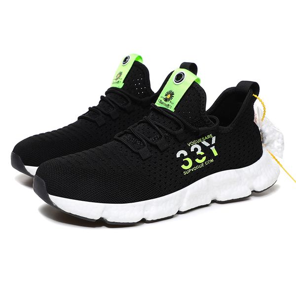 

men shoes popcorn breathable casual new sports comfortable summer lightweight lace up men's shoes, Black