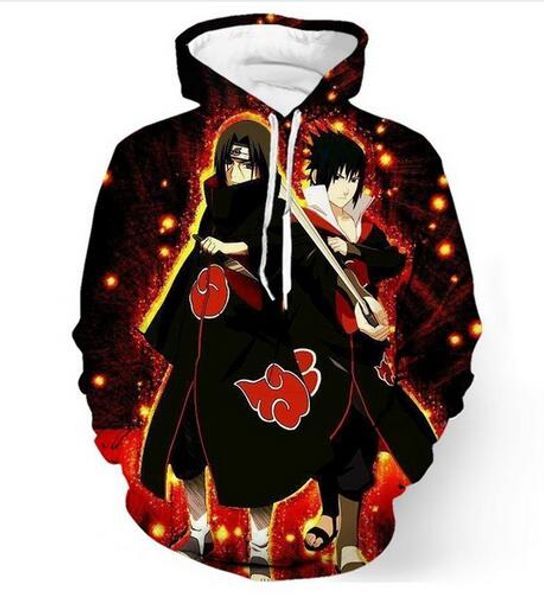 

new fashion hip hop sweatshirt men women 3d casual hoodies naruto two people cool harajuku style loose pullover hoodies usa0165, Black