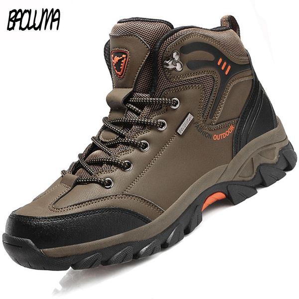 

brand men's autumn work luxury men outdoor waterproof punk sneakers man ankle desert boots footwear wide mx190819, Black