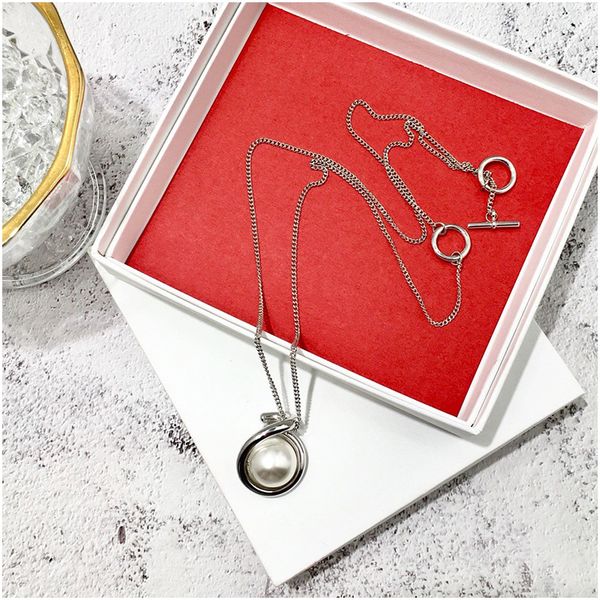 

minimalist pearls choker necklace handmade pendant necklaces for women imitation natural pearl jewelry luxury designer brand jewelry, Silver