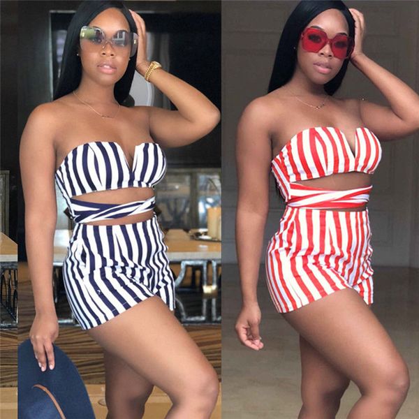 

women sleeveless striped jumpsuit fashion lady wrap chest padded romper casual clubwear short mini jumpsuit pants beach playsuit, Black;white