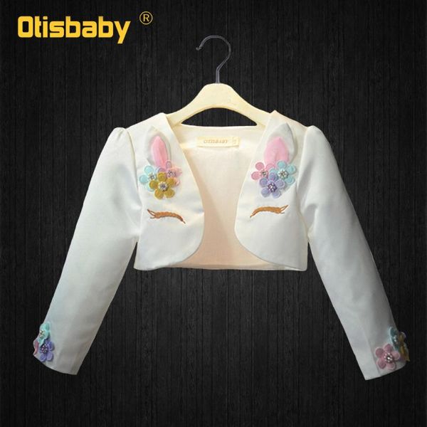 

children's unicorn birthday party winter long sleeve unicorn jackets for girls dress embroidered coat kids horse clothes, Blue;gray