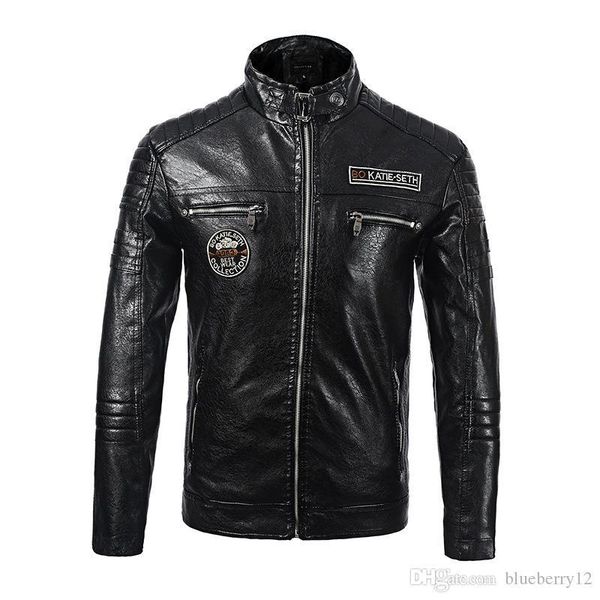 

mens bikerjacket motorcycle jacket leather coats male slim fit motocycle biker jacket with 3 colors asian size -3xl, Black;brown