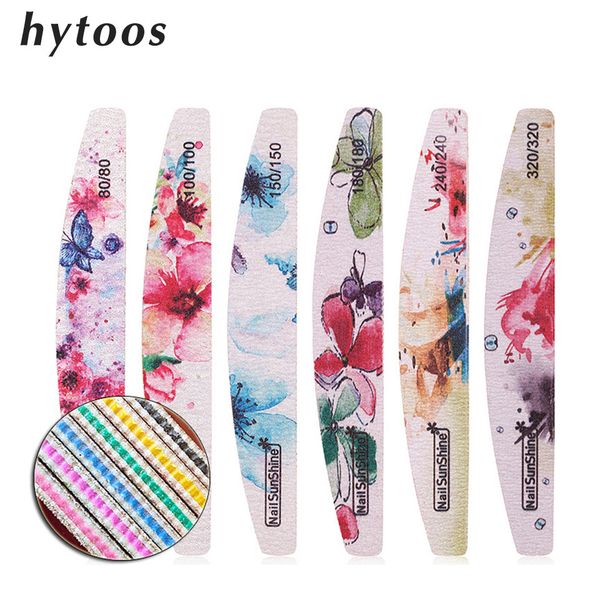 

6pcs/lot flower design eva nail file buffing 80-320 washable polishing sandpaper nail buffer manicure file accessoires tool