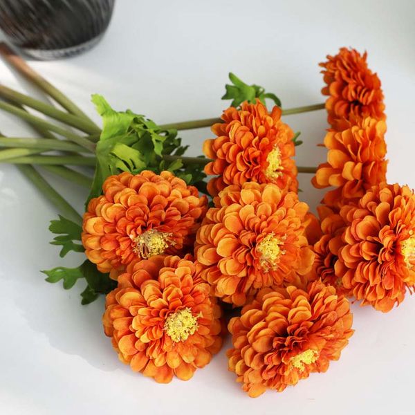 

1pc fake flower chrysanthemum wedding home decor flor arrangement green plant artificial silk flowers love gift beauty forever