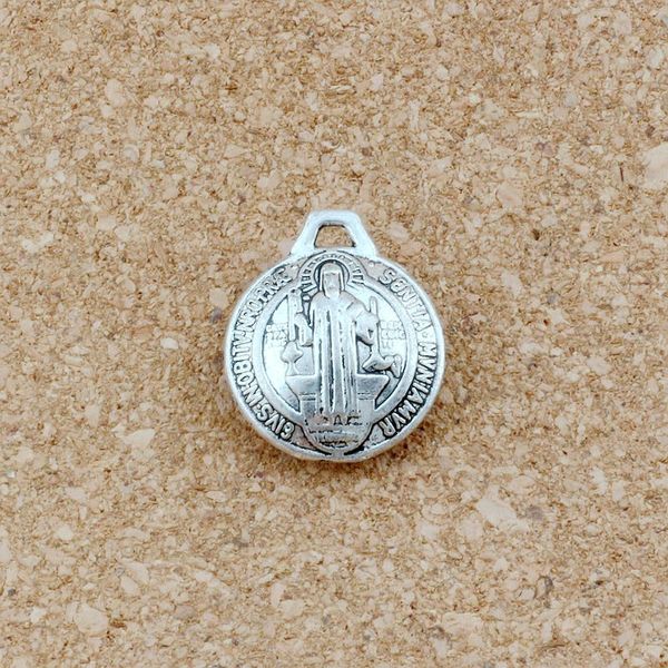 

50pcs 17.5x20.5mm antique silver 3d medal charms saint benedict michael pendants diy jewelry fit pendant necklace christmas gift, Bronze;silver