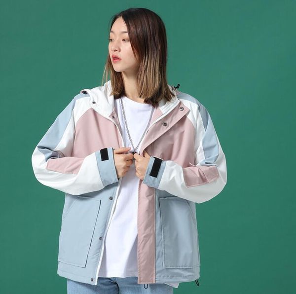 

women's designer jackets 3 colors coats outfits tracksuit patchwork light thin letter print student sportswear, Black;brown