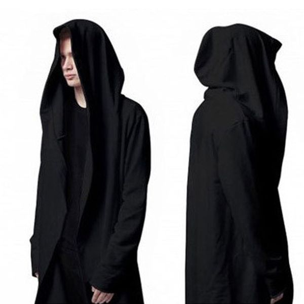 

men's hoodies & sweatshirts korean version the original design autumn long section hooded cardigan coat cape black soul cloak axd1561