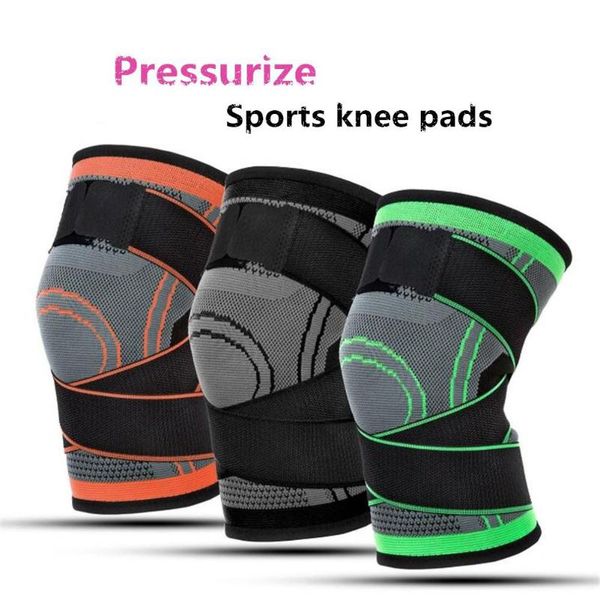 

hobbylane knee protector outdoor wrapped bandage knee protector cycling fitness adjustable anti-slip, Black;gray