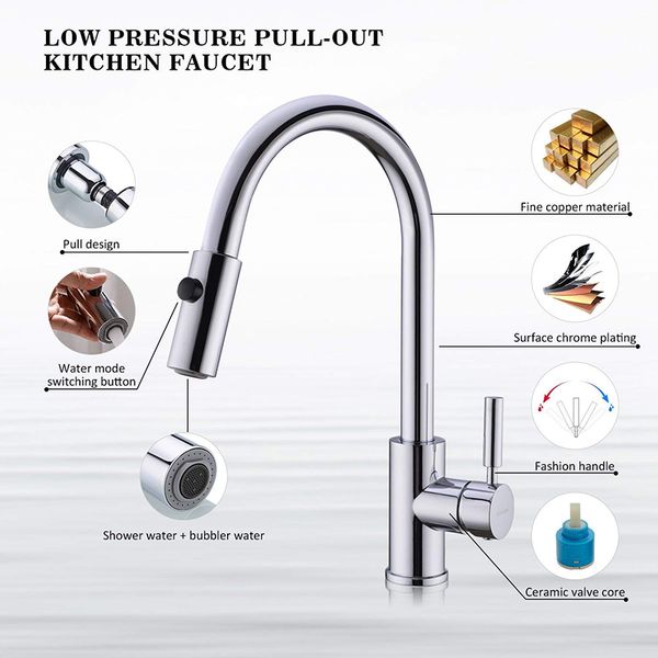 2019 360 Rotate Cold And Hot Kitchen Faucet Pull Down Faucet