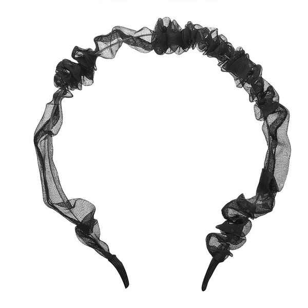 

new vintage alloy organza ruched headband new thin hairband colorful hair hoop head band for women girls hair accessories, Silver