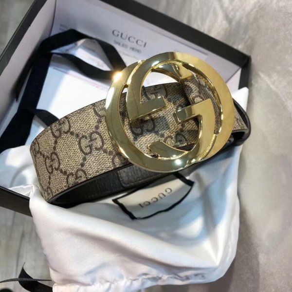 

Italy 1921 luxury designer fashion Big buckle Genuine leather belt with box