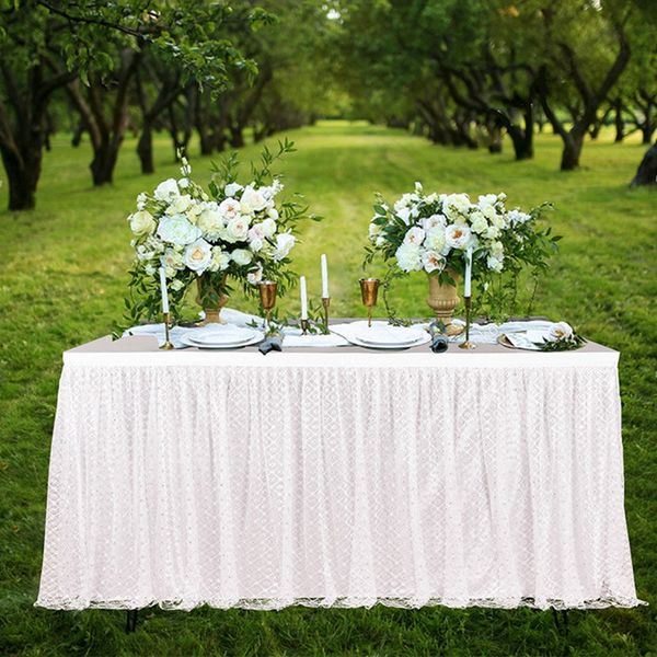 

2019 new table skirt rectangle solid table skirt decor home textile for birthday party banquet
