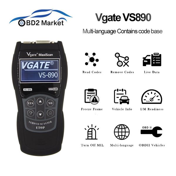 

vgate original vs890 maxiscan scantool obd2 scanner car diagnostic code reader vs 890 diagnostic tool automotive scanner