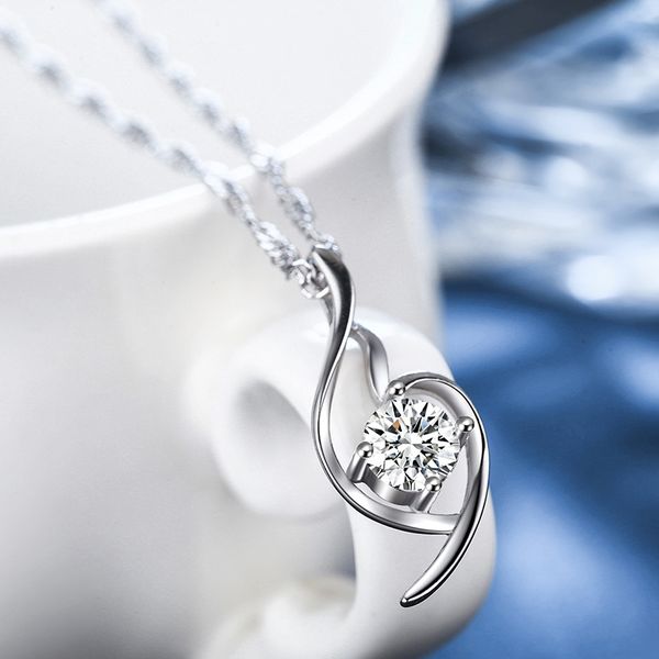 

new inlaid zircon necklaces pendants,custom crystal silver 925 statement chain necklace jewellery for women fashion jewelry