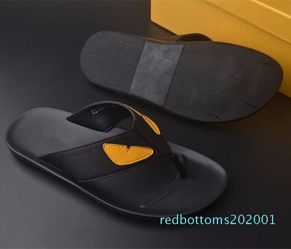 

2020 new summer latest flip flops male leather black slippers man sandals slipper ae01
