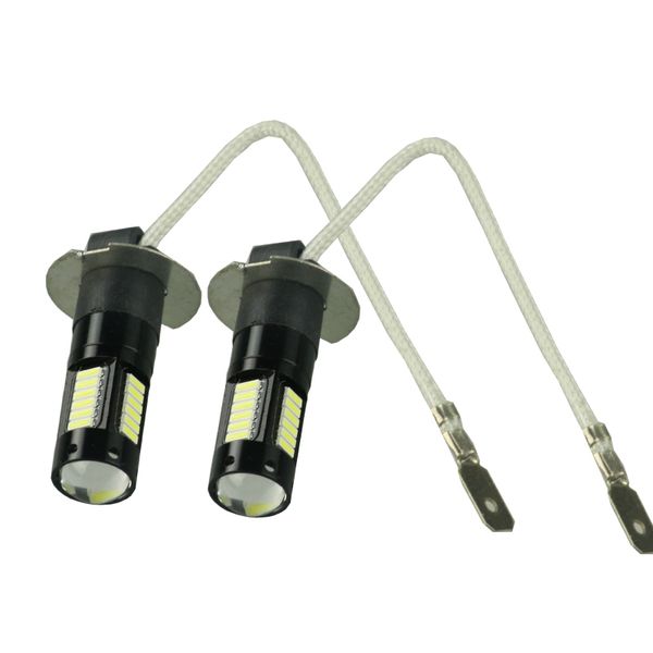 

2pcs car h3 led 30 led car light fog lamp 4014 smd auto bulb light source parking 12v 6000k drl white ice blue