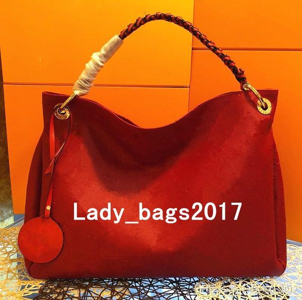 

luxury artsy coloured woven vintage embossing flowers bag m40249 women real leather shopping tote designer bags purse shoulder handbag