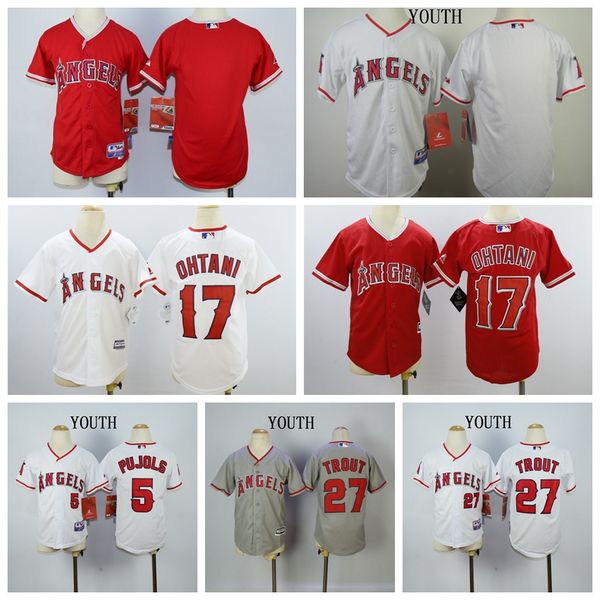 

Youth boy girl lo angele hohei ohtani jer ey angel albert pujol mike trout white grey red ba eball jer ey, Blue;black