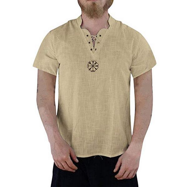 

dihope 2020 men's casual cotton linen shirt male short sleeve lace up shirts men summer solid color white shirt s-2xl, White;black