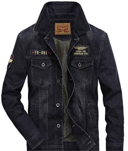 

loose epaulet single breasted mens jean jackets casual males clothing vintage fashion mens designer jean jackets, Black;brown