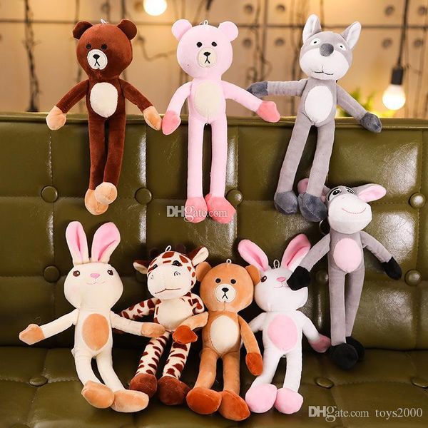 2019 novo Criativo brinquedos de pelúcia Chaveiro Selva Animal Elefante Leão Coelho De Pelúcia Brinquedo Ioga Urso chaveiro Pingente Macaco Ragdoll