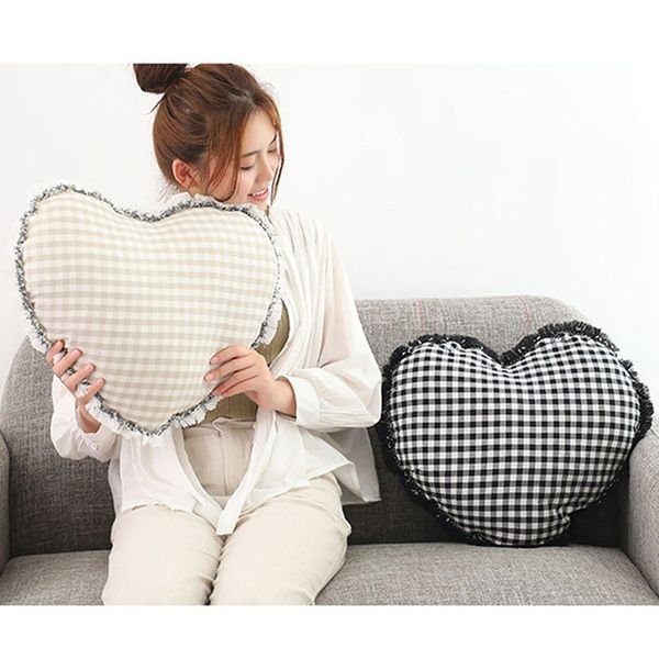 

2019 lovely cushion for room lattice throw pillows soft lace cushion heart shaped chair home bed sofa decoration