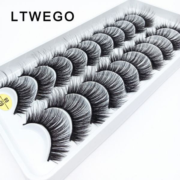 

brand new 10 pairs 100% real mink eyelashes 3d natural false eyelashes mink lashes soft eyelash extension makeup kit cilios