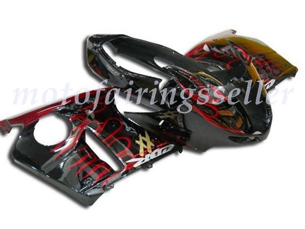 

oem quality new abs full fairings kits fit for honda cbr1100xx 97 98 99 00 01 02 03 04 05 06 07 bodywork set black and red flame