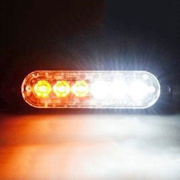 

18w yellow white 6 led auto car truck strobe flash emergency warning light lamp