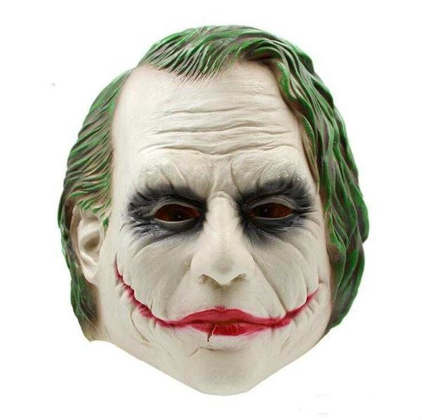 Máscara de festa Máscara Joker Realista Batman Palhaço Traje Máscara de Halloween Adulto Cosplay Filme Cabeça Cheia Látex