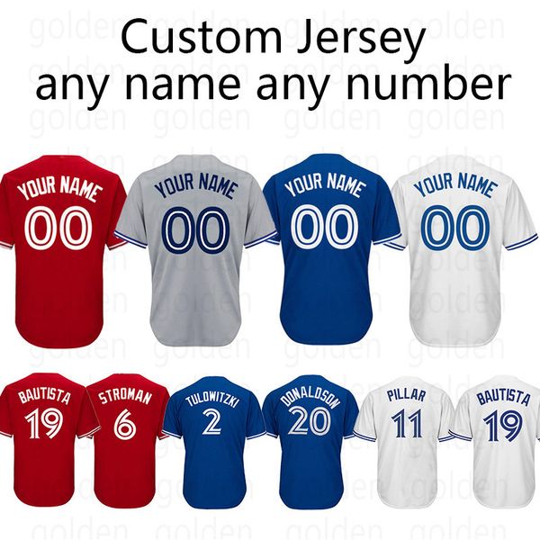 

Custom Game Jersey Toronto Jersey Blue Jays 19 Jose Bautista 29 Joe Carter 12 Roberto Alomar 6 Marcus Stroman any number any name